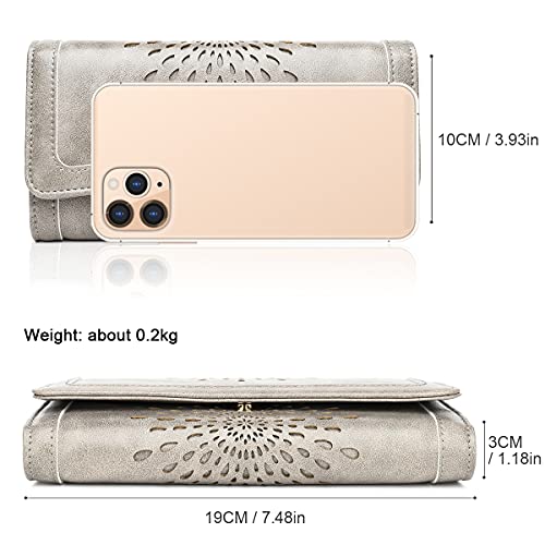 Image of APHISON Ladies Soft Leather RFID Long Wallet Trifold Clutch Purse Credit Card Holder Case for Women With Gift Box