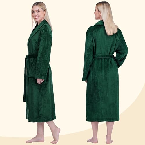 Image of PAVILIA Womens Robe Fleece Plush Soft, Fluffy Fuzzy Cozy Warm Bathrobe, Shower Spa House Long Robe for Women