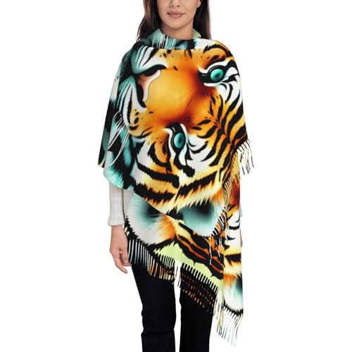 Écharpe tigre effet cachemire : douceur de luxe pour homme et femme en noir