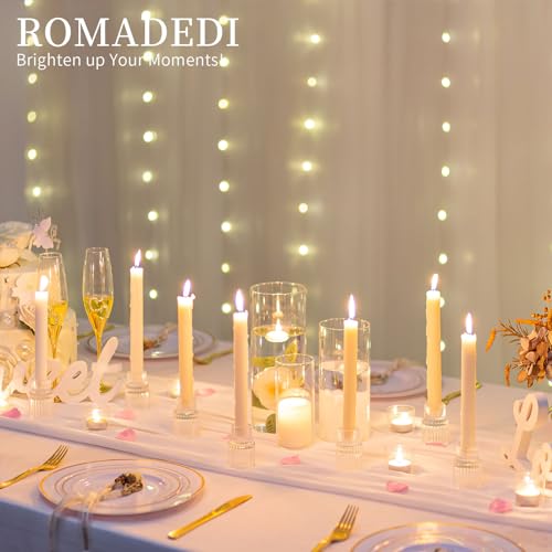 Romadedi Glass Candle Holder for Candlestick - 20 Pcs Clear Small Tapered Candle Holder Wedding Decor Table Centerpiece Bulk for Candle Sticks Christmas Party Living Room Dinner Advent - Thumbnail 3