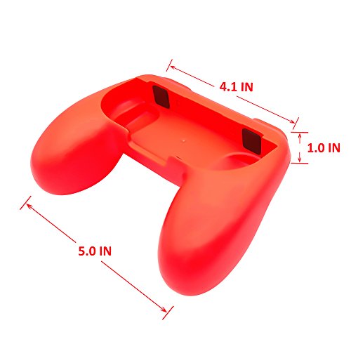 Hand Grips For Switch And Switch Oled Joycons, Fyoung Hand Grips Controllers For Switch Joy Con And Switch Oled Model 2021（4 Pack） (Black-Blue-Red) #TOP1