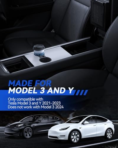 LANTU 4 szt. Tesla Model 3 Model Y Akcesoria 2021-2023 Organizer w konsoli środkowej, schowek w podłokietniku, ukryty schowek w podłokietniku i uchwyt na kubek w konsoli środkowej Akcesoria Tesla