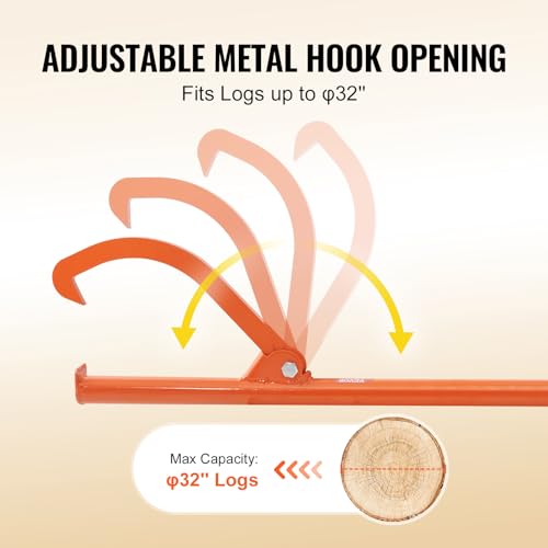 image for VEVOR 46.5'' Felled Cant Hook Logging Tool, Adjustable Heavy Duty Stee