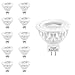 Yuusei Bombillas LED MR16, GU5.3 5000K 420LM Blanco Frío LED Spot Luz, 12V 5W Lámpara Foco Equivalente 50W Luz Halógena, Ángulo Haz 35º, No Regulable, 10 Piezas