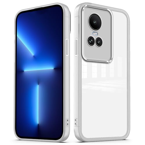 Cover per Oppo Reno 10 5G Reno 10 Pro 5G Custodia Trasparente con Pellicola Protettiva Lenti Morbida Ultra Sottile Antiurto Bumper Case - slim bianco