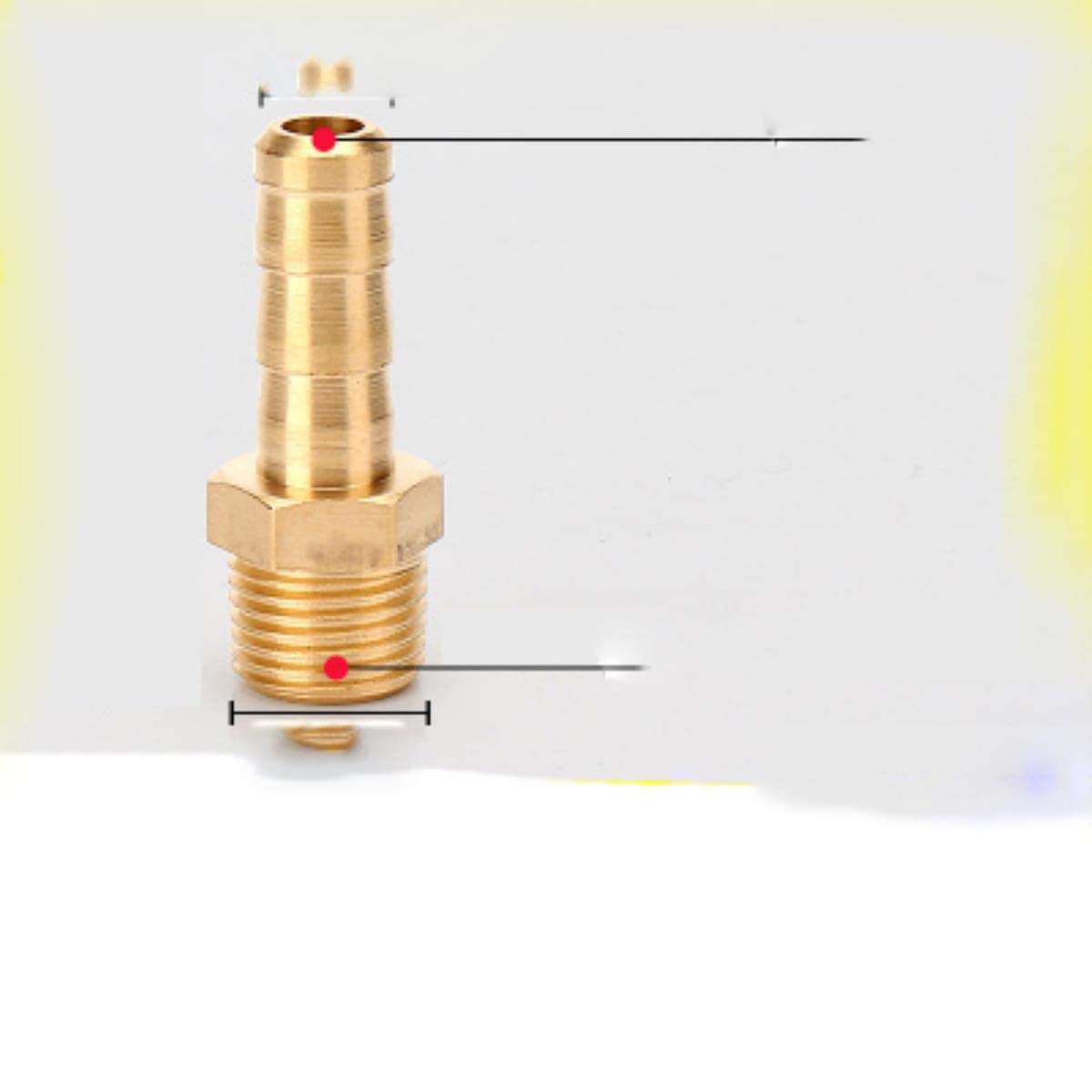 Schlauchverbinder, Gartenschlauchverbinder, Messing-Schlauchverbinderhülse 4 6 8 10 12 Pagodentyp 1/8” 1/4” 1/2” 3”” BSP-Außengewinde-Kupferverbinder,Schlauchverbind