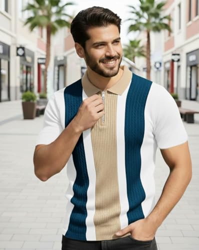 Image of AUSK Men Printed Polo Neck Cotton Blend T-Shirt (Regular Fit, Half Sleeve) || Tshirts for Mens