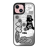 CASETiFY Magsafe 対応ミラー iPhone 15 ケース [反射性 / 1.5mからの落下試験をクリア / Magsafe に対応] - INAP STICKER 01 - シルバー (ブラックバンパー)