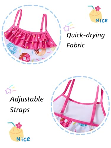 Image of Little Girls 2 Piece Mermaid Bikini Set Ruffle Bathing Swimsuit 3-8 Years