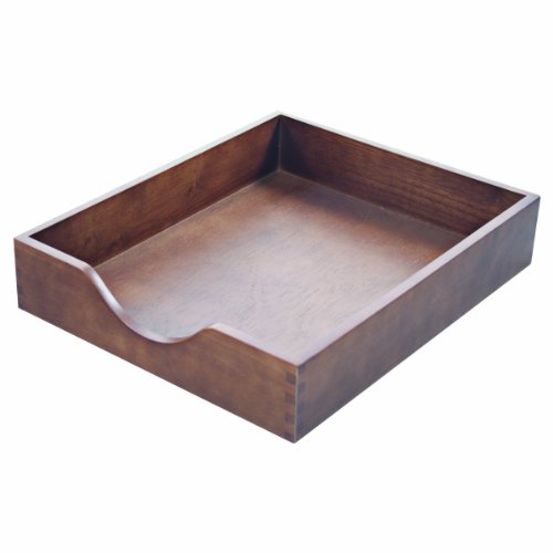 Carver Hardwood Stackable Desk Tray, Letter Size, 13.5 x 11 x 2.75 Inches, Walnut Finish (CW07212)