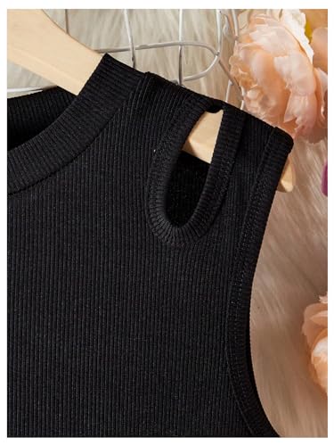 SweatyRocks Girl's Ombre Pleated Sleeveless Dress Cut Out A Line Crewneck Dresses with Belt4