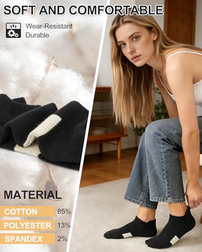 Image of 6 Pairs Ankle Socks for Women - Lightweight Low Cut No Show Casual Cotton Socks Breathable