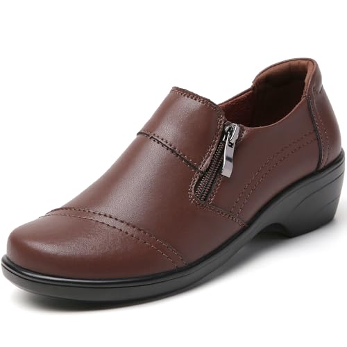 Image of QAE Loafers for Women Comfortable Loafers Slip-Ons Dress Shoes for Women Business Casual Work Office Shoes Women's Orthopedic Walking Shoes