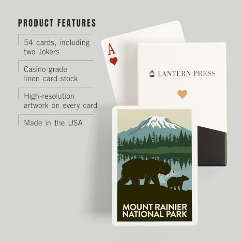 Lantern Press Baraja de Póker 52 Cartas Parque Nacional Mount Rainier miniatura 3
