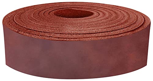ELW 5-6 oz (2-2.4mm) Cognac Straps, Belts, Strips 3.25" Wide X 60" Length (8.3cm x 1.52m) Full Grain Leather Crazy Horse Belt Medium DIY Craft, Pet Collars, Blanks, Accessory, Jewelry, Wrapping