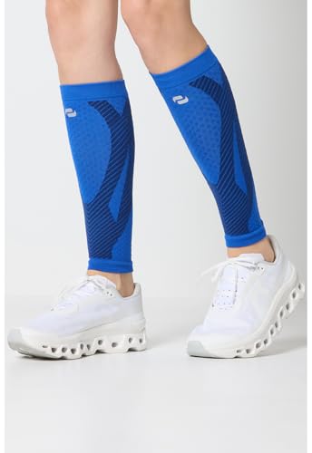 Image of Infinity Leg Calf Compression Sleeve Socks 10-15 mmHg With Moisture Wicking Technology for Men or Women (Unisex) - ELECTRIC