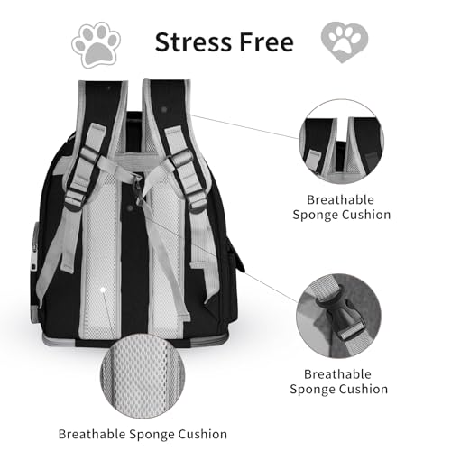 GixDix Cat Backpack Carrier for Cats and Small Dogs, Breathable Cat Bubble Backpack, Airline Approved Pet Travel Carrier for Hiking Camping Outdoor(Black)