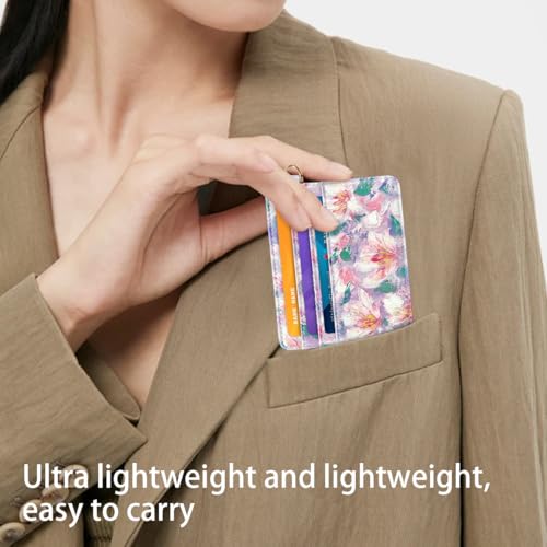Image of Slim Minimalist Pocket Credit Card Holder Wallet RFID Blocking Lightweight Thin Small Cute Card Cases,Spring Garden
