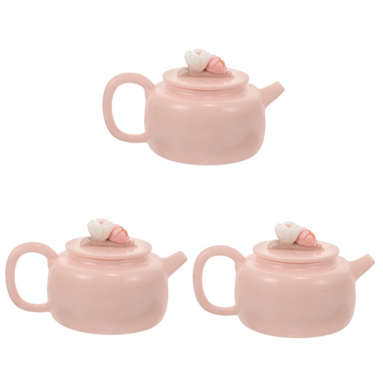 3pièces Théière Céramique Artisanale à Fleurs Pour Salon Ustensile De Service à Thé Élégant Et Pratique Pour Infuser Différents Types De Thé