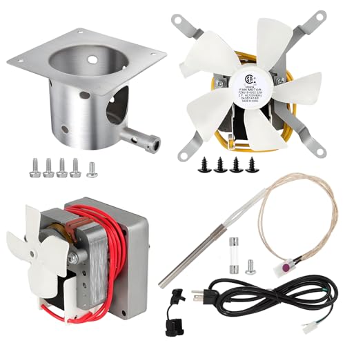 Subody Cldkz Complete Replacement Parts Kit for Pit Boss and Traeger Auger Motor Grill Induction Fan Fire Burn Pot with Screws Hot Rod Ignitor with Fuse for Traeger Pit Boss Wood Pellet Grills