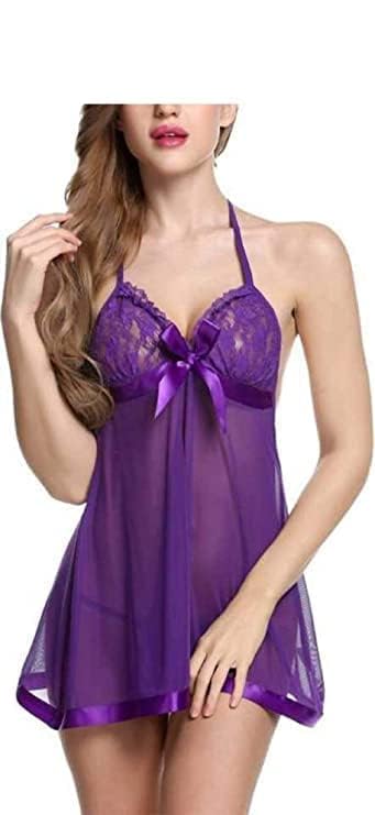 Babydoll Nightwear Lingerie with Panty Short Transparent Nighty for Women Bra Panty Set for Women Baby Doll Night Dress Babydoll Lingerie for Honeymoon-image-49