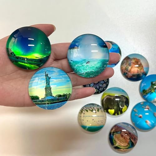 Imán decorativo de vidrio 3D para refrigerador miniatura 4