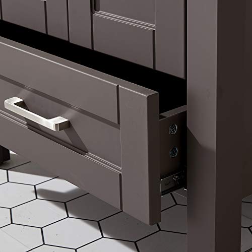 ENGELCH Modern Small Bathroom Vanity, 24 Inch 2 Doors Grey Bathroom Cabinet Set with Sink Combo, Wood Storage Cabinet with Single Hole Undermount Ceramic Sink