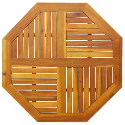 SKTQYQO Piano per Tavolo Ottagonale 90x90x2,2 cm in Legno Massello di Acacia Naturale con Finitura a Olio per Esterni e Giardino - Soluzione Sostitutiva Durevole e Robusta