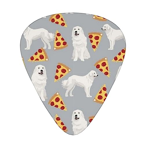 グレートピレネーピザ ギターピック Guitar Pick 12枚セット ティアドロップ型 エレキギター/アコースティックギター/クラシックギター/ベース等の練習に最適な12枚セット