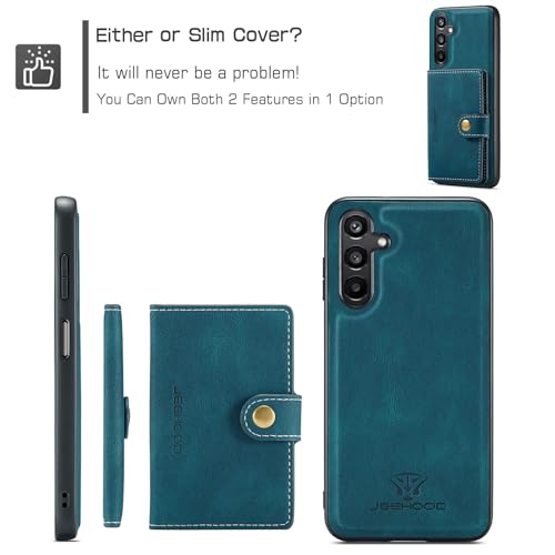 Étui portefeuille Samsung A15 housse protection antichoc bleue - 5