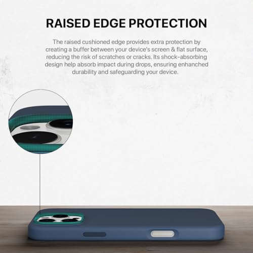 Image of CASEGEAR Silicone Snap Fit Back Cover Case Compatible with iPhone 16 Pro Max | 8 Feet Drop Protection | Compatible with MagSafe | 360 Protection | Shockproof & Scratch Resistant | Blue