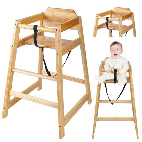 Suzile Wooden Restaurant High Chair Toddlers Baby Feeding Seat for