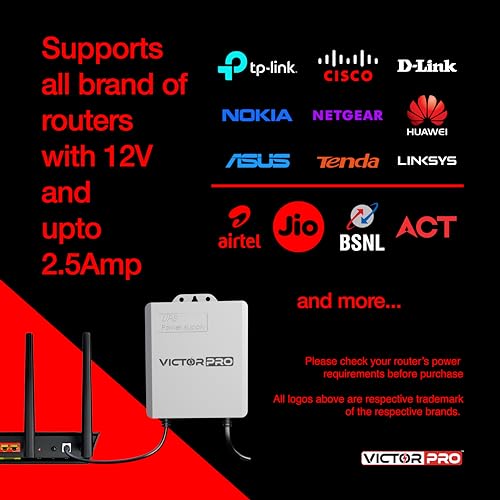 VictorPro 12V Mini UPS for WiFi Router Airtel Xtream JioFiber | 6600 Mah Battery Power Backup up to 5 Hours | Replaceable Battery | Supports... - Image 4