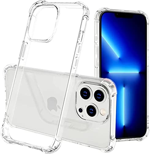 Zubitech iPhone 13 Pro Max Clear Cover Case soft TPU Transparent Silicone Back Protective Case shock Absorbent Reinforced Bumper Corner for iPhone 13 Pro Max Clear