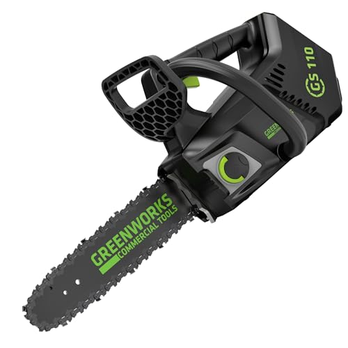 Greenworks GD40TCS Motosega a Batteria con Impugnatura Superiore, Motore Brushless, Lunghezza Barra 25cm, Velocità Catena 12m/s, 2,4kg, Auto-Lubrificante, SENZA Batteria 40V e Caricabatterie