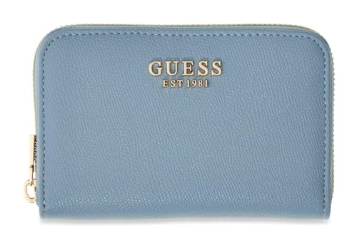 Porte-monnaie GUESS Amorette bleu clair zippé pour femme
