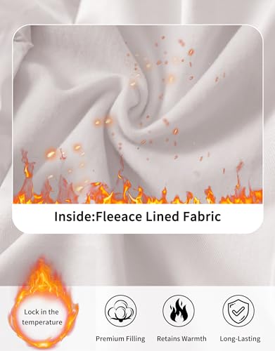 M MAELREG Womens Fleece Lined Quilted Jacket Lightweight Insulated Water Resistant Full Zip Travel Workout Winter