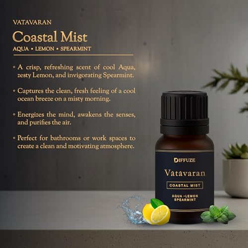 Image of DIFFUZE Essential Oil Set | Vatavaran Collection - Set of 6 x 15 ml Aroma Oil Gift Box | Premium Fragrance Oil set for Diffuser, Candle Making, Aromatherapy | Long-Lasting Luxury Modern diffuser oil for Home