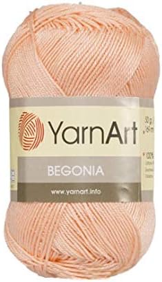 10 Skein (Pack) Total 8.8 Oz. Yarnart Begonia, 100% Mercerized Cotton, Each 1.76 Oz (50g) / 185 Yrds (169m), Fine Sport: 2, Salmon Pink - 6322