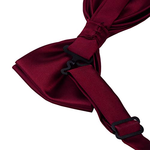 Image of GUSLESON Men's 3-pc Solid Color Bow Tie Gift Set - Double‑Fold Pre-Tied Bow Tie, Pocket Square, Cufflinks - Wedding Formal Party