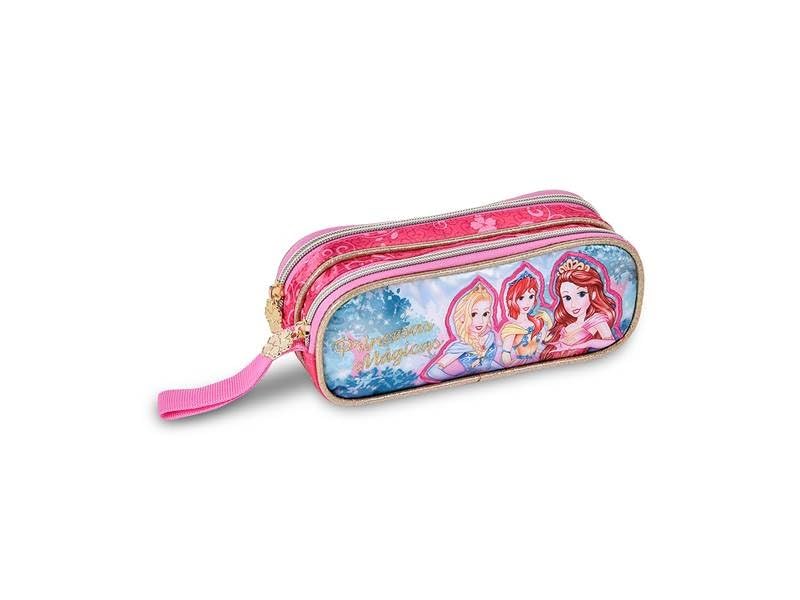 Estojo Escolar Duplo Princesas Menina Porta Lápis Canetas