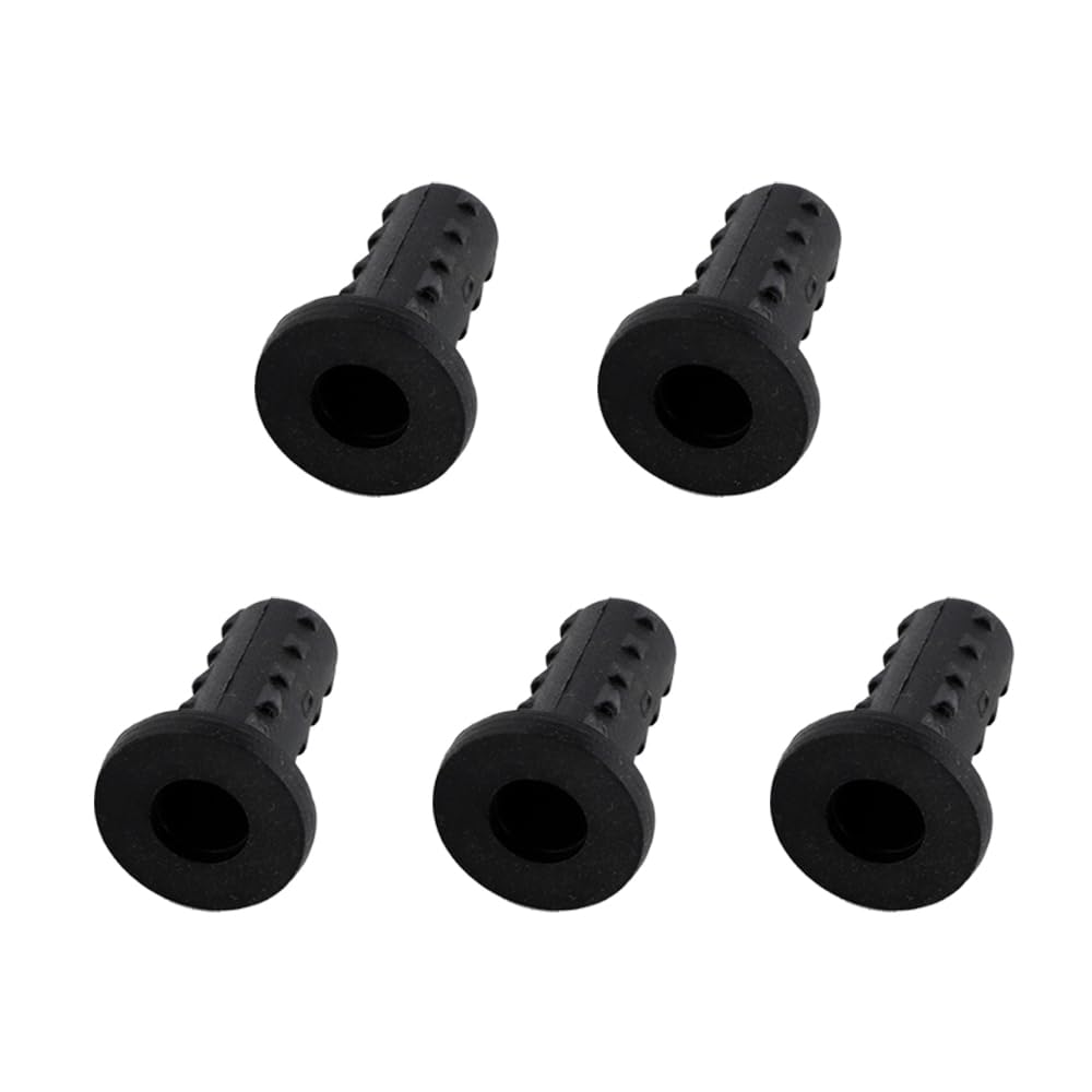 5pcs Caster Socket Sleeve Round Inserts Plastic Caster Insert Cap Caster Wheel Socket Sleeve Cover for Stem Grip Ring Caster Wooden Furniture Replacements (Black)