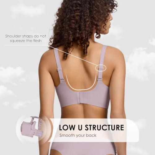 Image of Seamless Wireless Bra for Women with Support - No Underwire Full Coverage Push Up Comfort Bras - Back Fat Smoothing Bralette