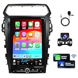 Car Radio Stereo for Ford Explorer Interceptor 2011-2019 Replacement CarPlay Android Auto 12.8 Inch Vertical Screen Upgrade Tesla Style with DSP SWC WiFi Bluetooth Audio