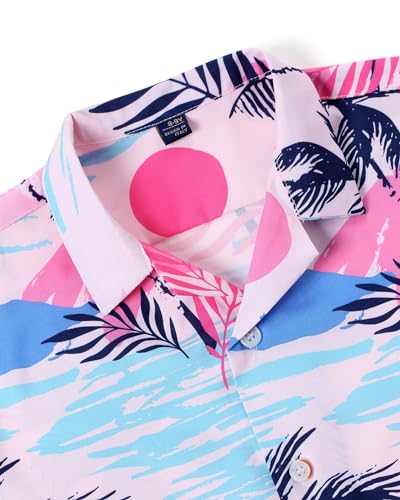siliteelon Boys Hawaiian Shirts Short Sleeve Cotton Summer Beach Button Down Casual Aloha Luau Shirts for Kids3