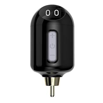 Mast Tattoo Airbot T4 Wireless Tattoo Battery Power Supply for Tattoo Pen Machine, Cordless RCA Jack by Mastlabs Lightweight Small Digital Display Black