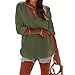 Women's Beach Cover Up Long Sleeve Summer Linen Shirt Hoodies Sweatshirt V Neck with Pocket Hooded Tops Lightweight Swim Vacation Trendy Outfits Ladies Lounge Clothes 2026 Green L