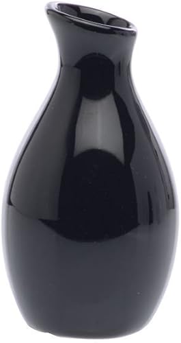 American Metalcraft BVJGB5 - Jarrón de cerámica de 3-78 pulgadas de alto 4 pulgadas negro