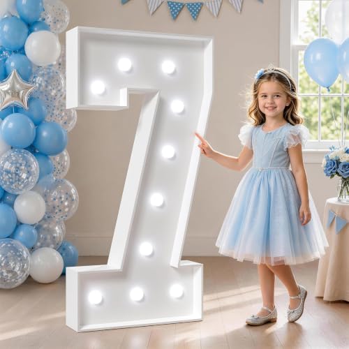 Image of Marquee Numbers, 4FT Marquee Light Up Numbers 7 With Cool Light