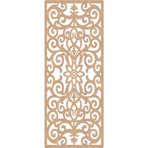 Image of Buel Decorative Pierced Fretwork Wood Wall Panels, 31 3 /8 inchW x 79 3 /8 inchH x 3 /8 inchT, Hickory